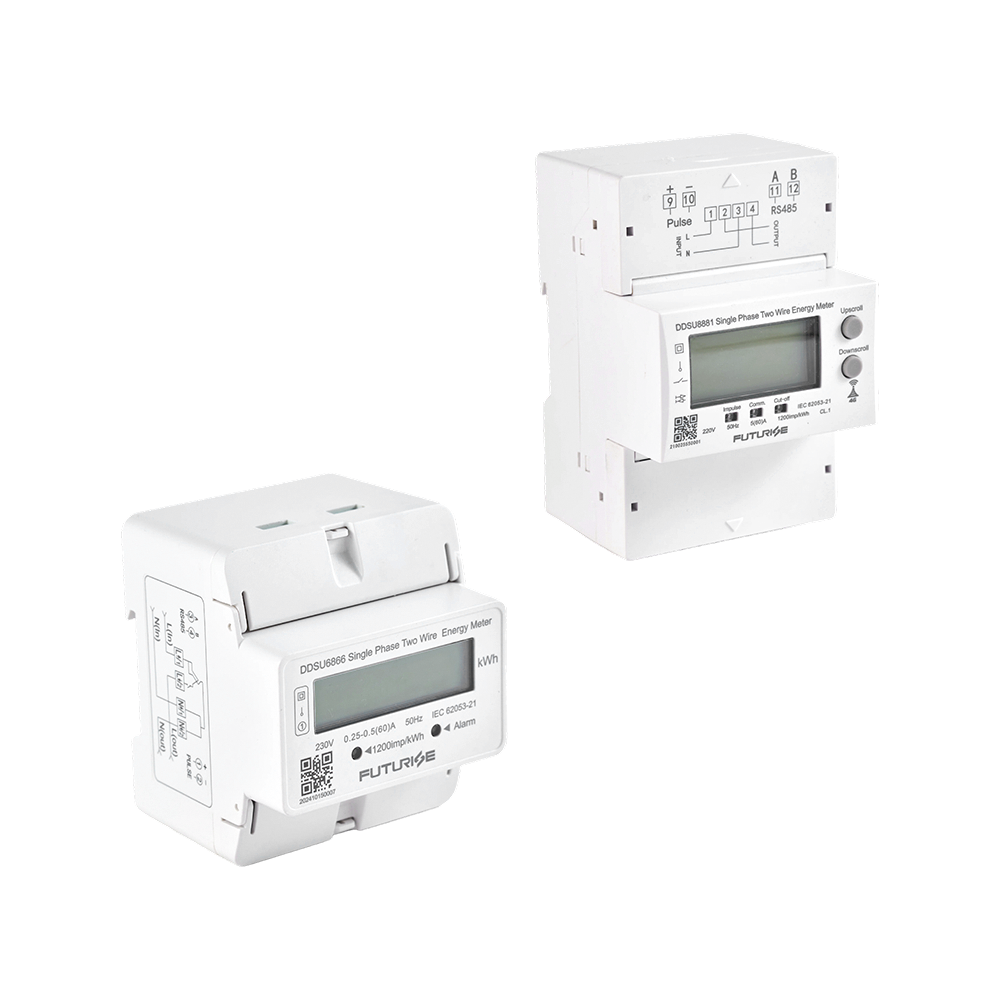 FUTURISE QDM11-3 Single Phase 4 Pole DIN Rail kWh Meter Communication Module Optional for Home Distribution Box